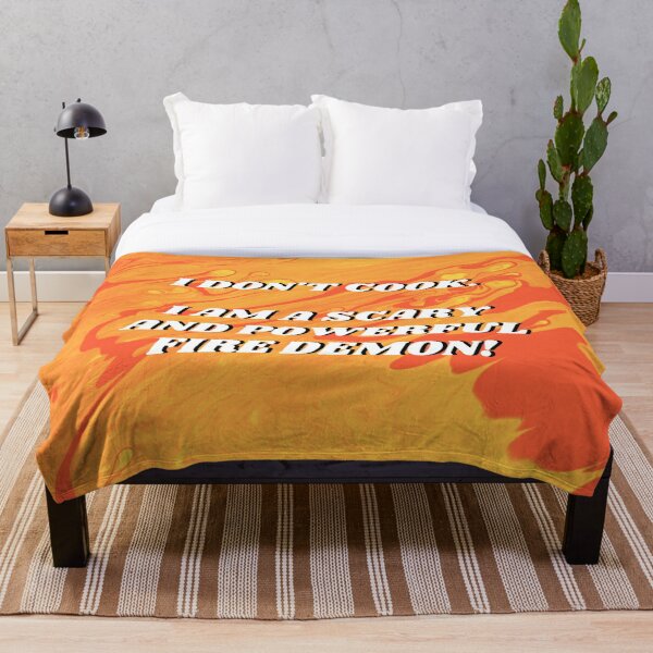 I am a scary and powerful fire demon  Throw Blanket RB0605 product Offical Anime Bedding Merch