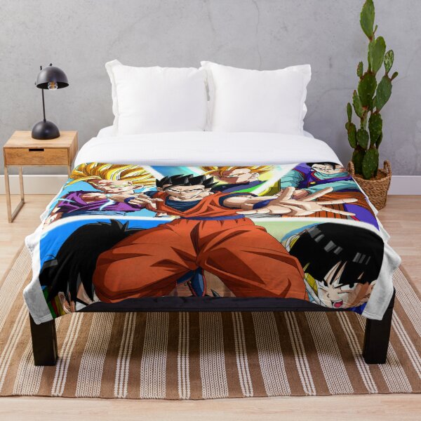 Goku Transformation Throw Blanket RB0605 product Offical Anime Bedding Merch