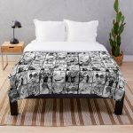 Hawks- manga black and white version Throw Blanket RB0605 product Offical Anime Bedding Merch
