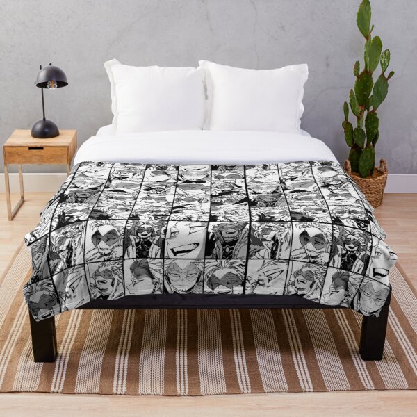Hawks- manga black and white version Throw Blanket RB0605 product Offical Anime Bedding Merch